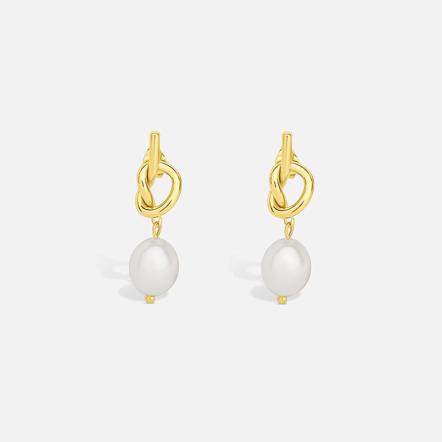Knot Pearl Earring - Belmont Bijou