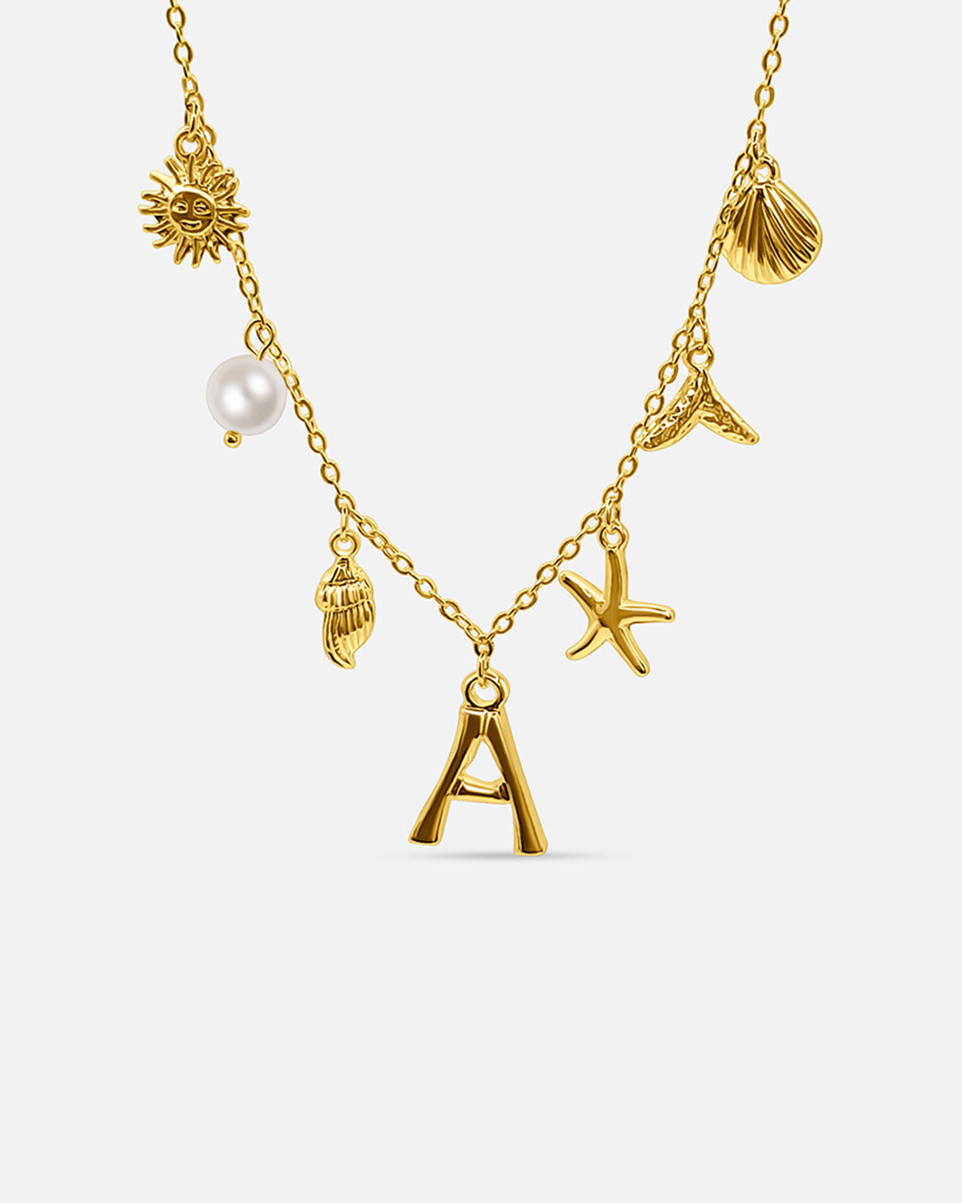 Ocean Letter Necklace - Belmont Bijou