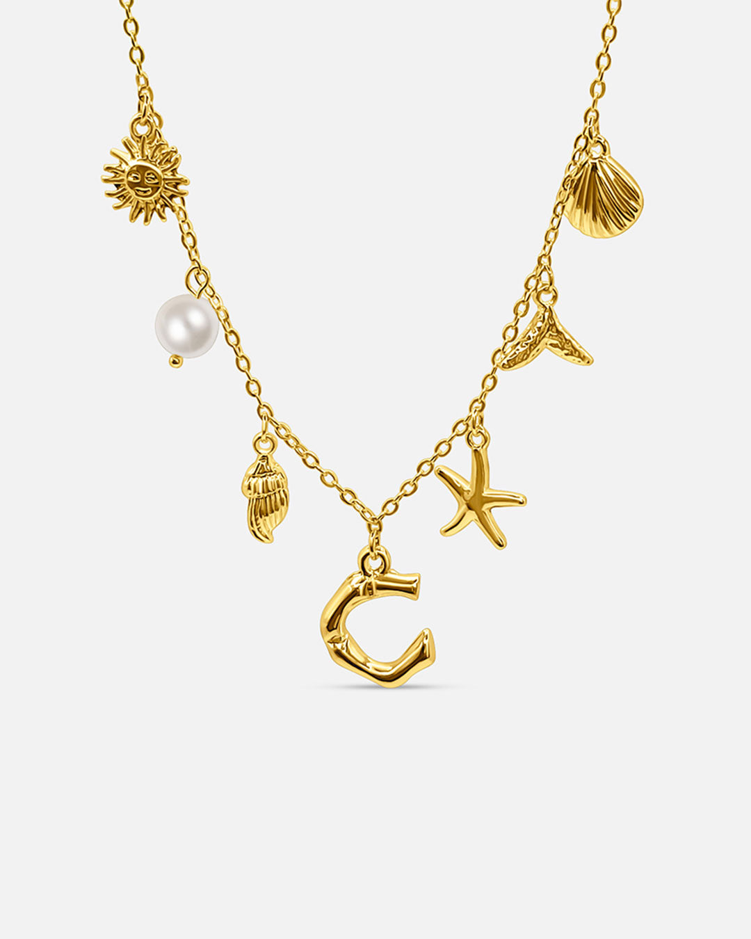 Ocean Letter Necklace - Belmont Bijou