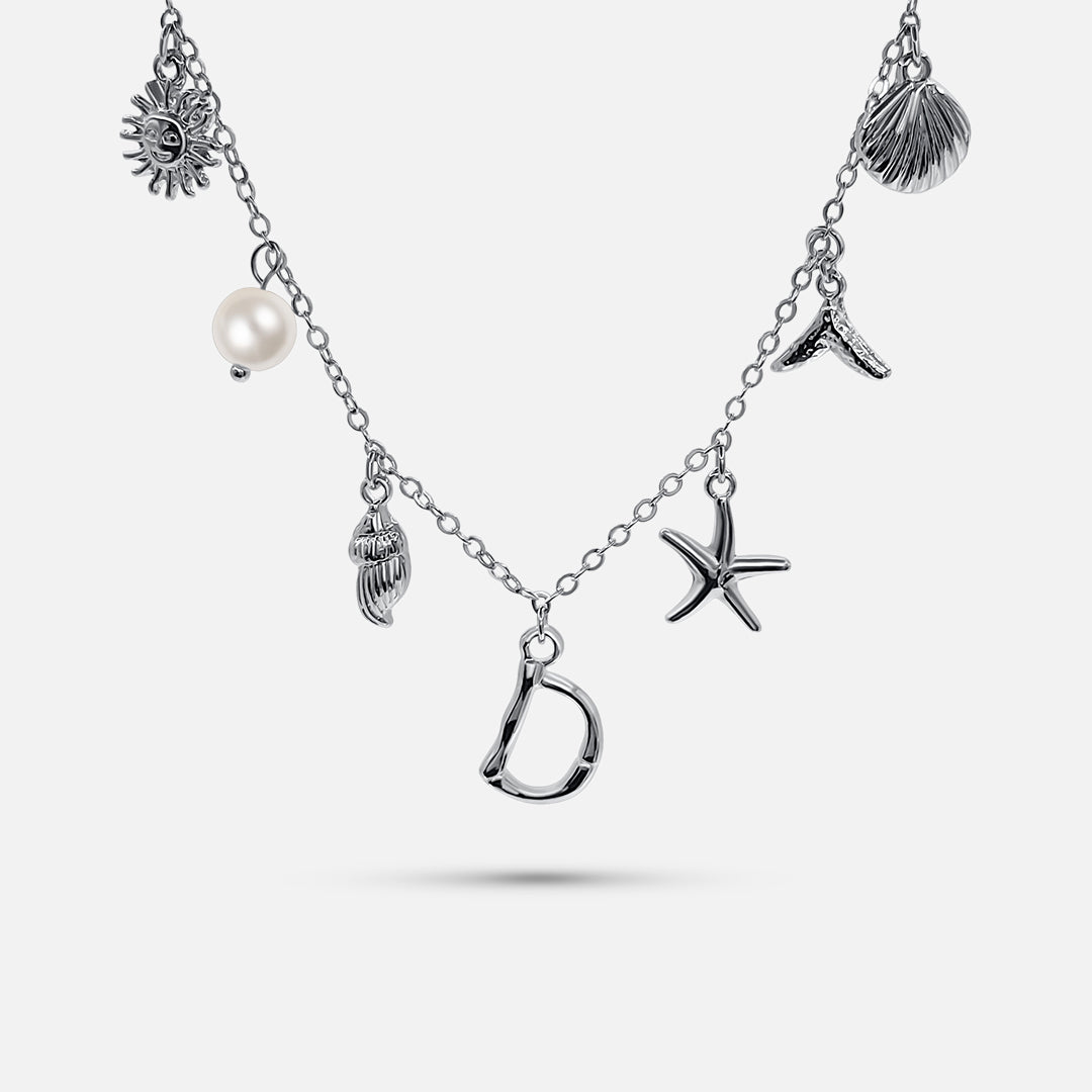 Ocean Letter Necklace - Belmont Bijou