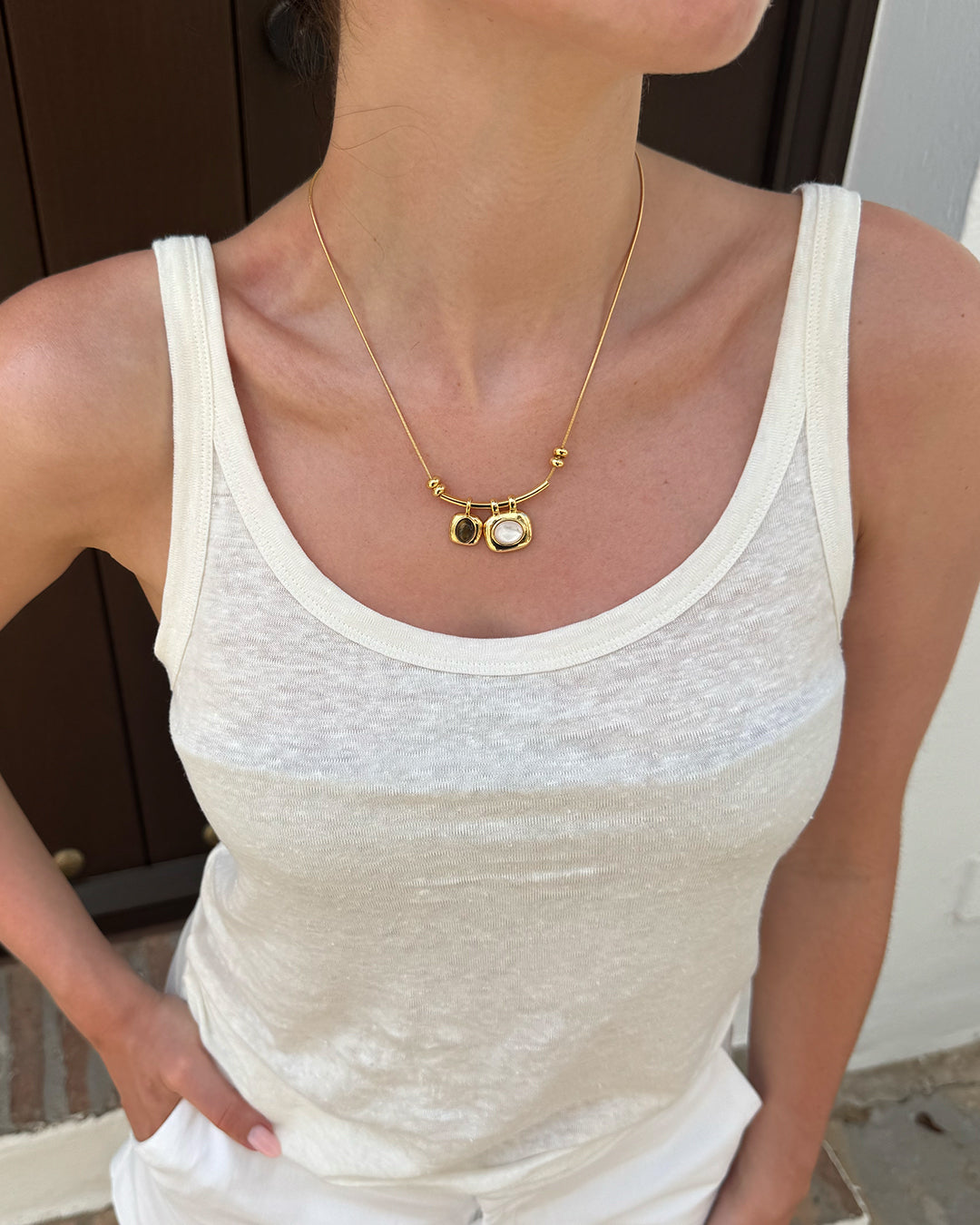 Gemstone Double Necklace - Belmont Bijou