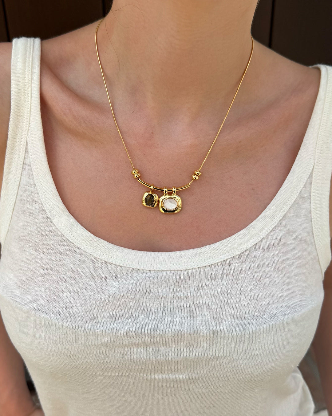 Gemstone Double Necklace - Belmont Bijou