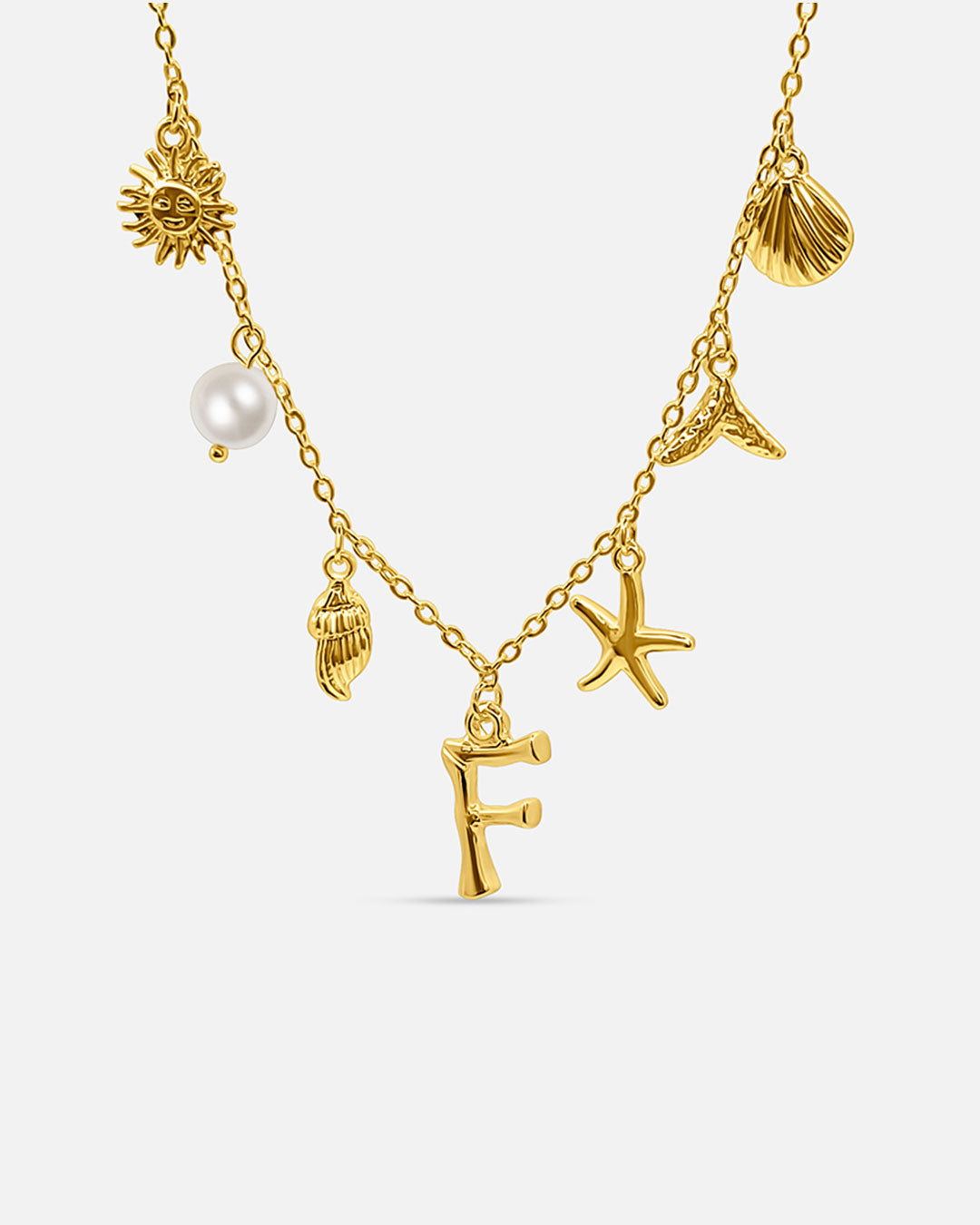 Ocean Letter Necklace - Belmont Bijou