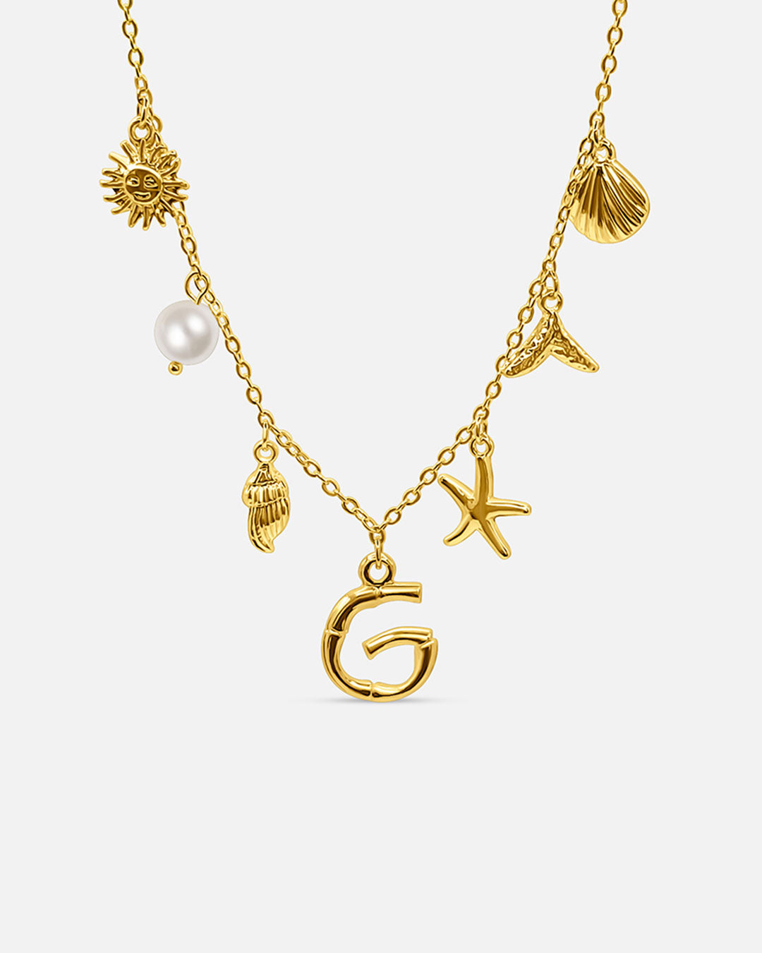 Ocean Letter Necklace - Belmont Bijou