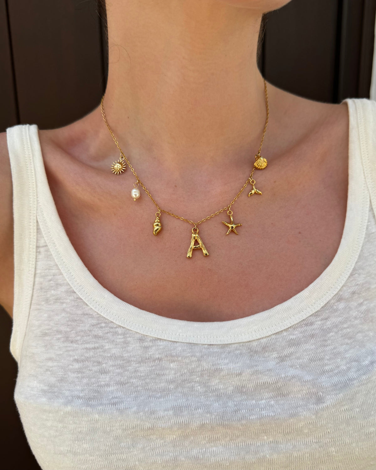 Ocean Letter Necklace - Belmont Bijou