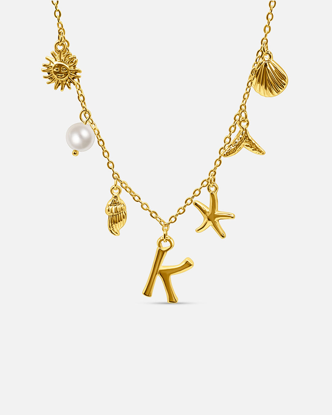 Ocean Letter Necklace - Belmont Bijou