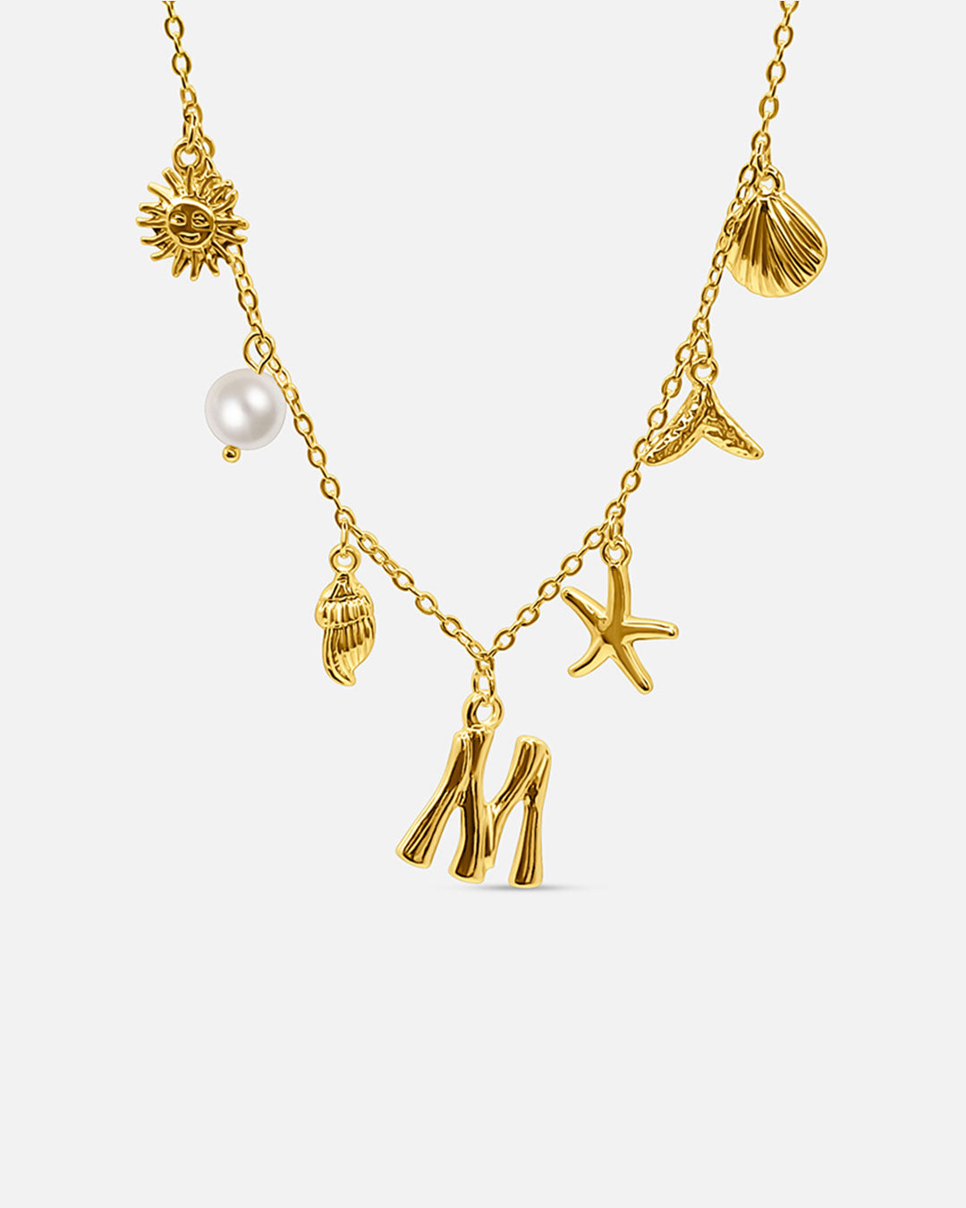 Ocean Letter Necklace - Belmont Bijou