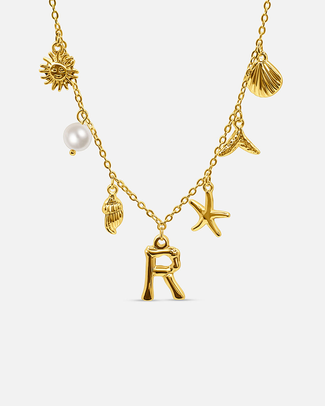 Ocean Letter Necklace - Belmont Bijou