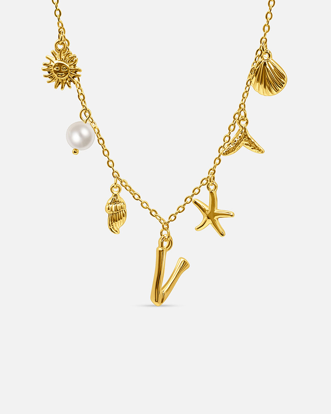 Ocean Letter Necklace - Belmont Bijou