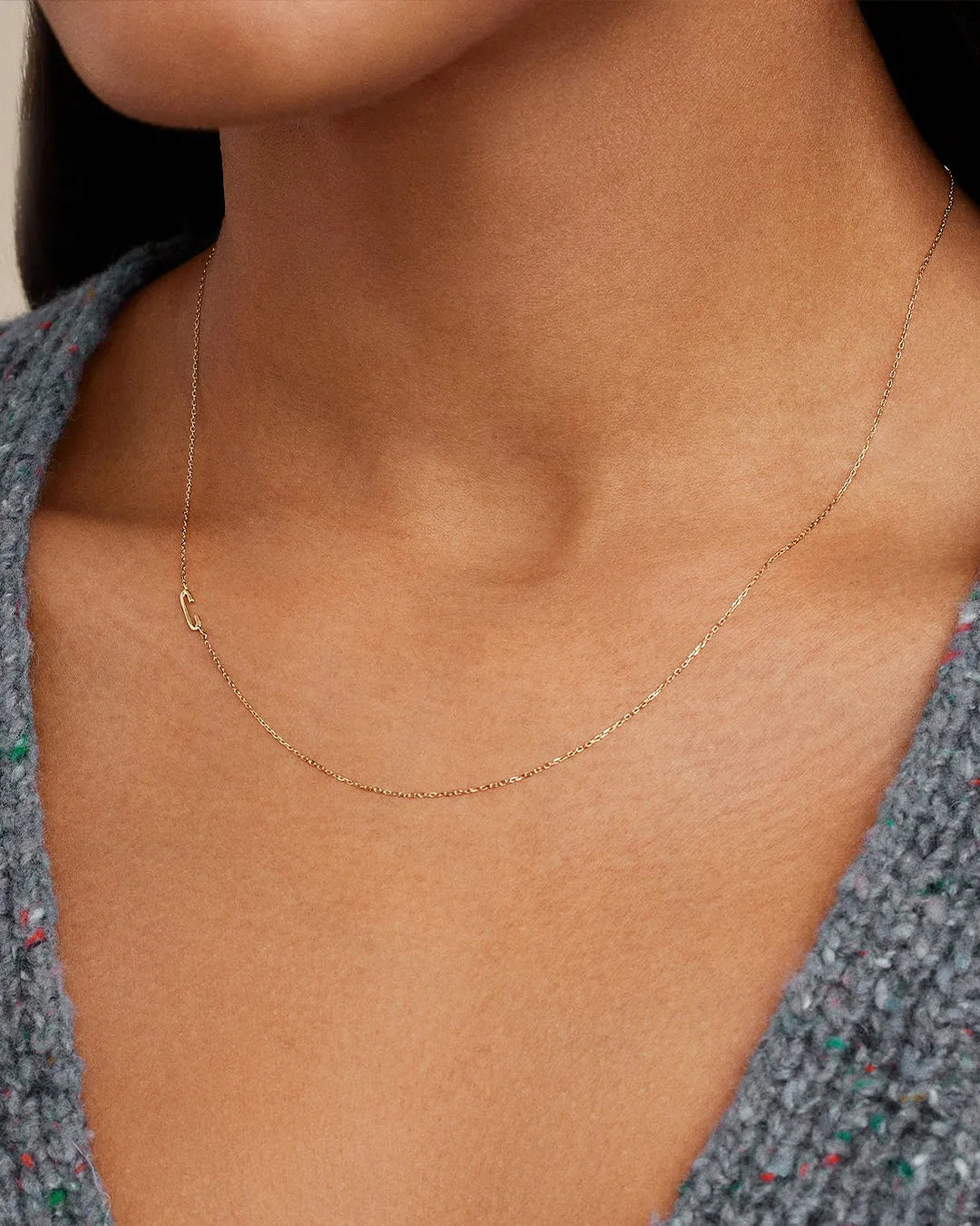 Alphabet Necklace in 14K Gold