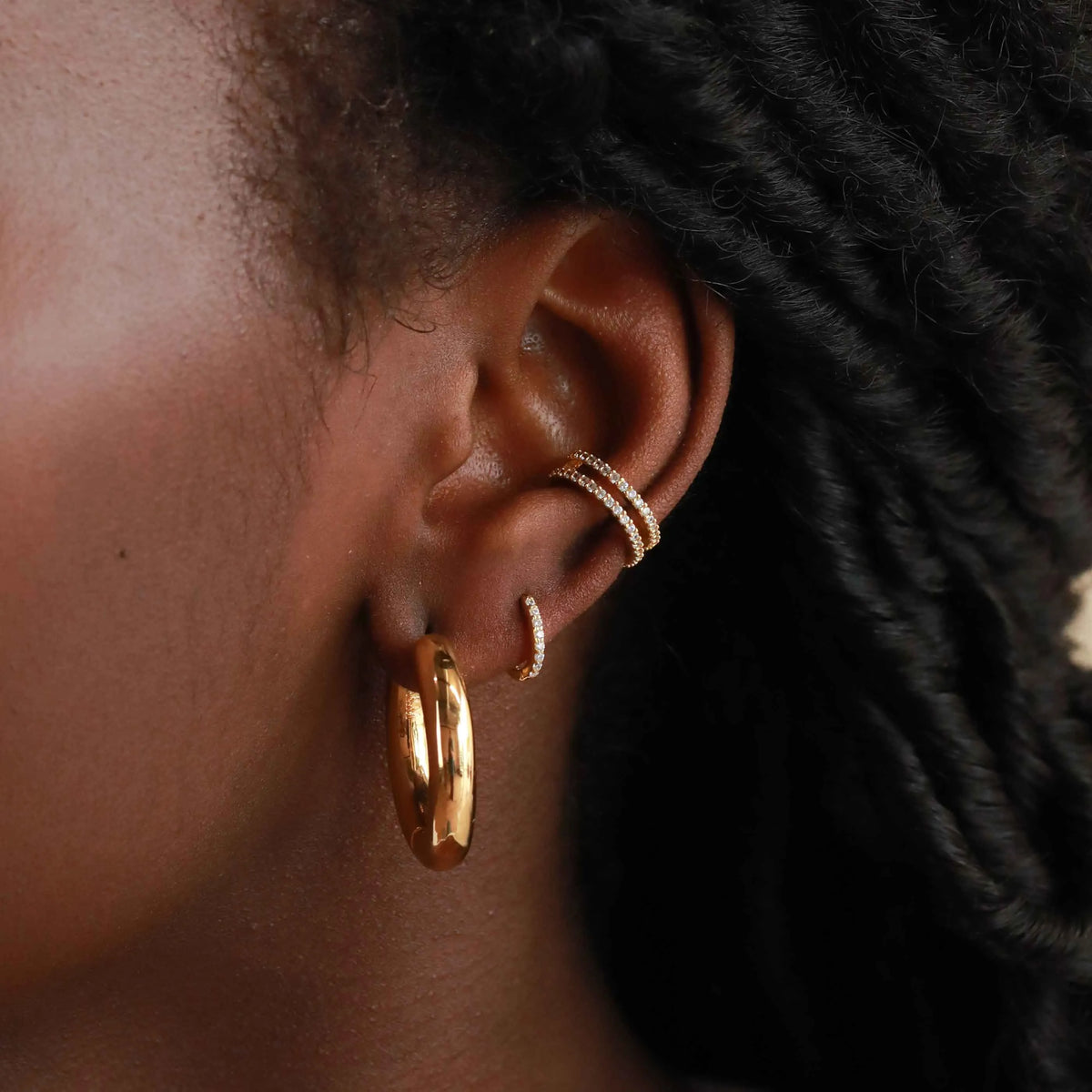 April Birthstone Huggies in Gold