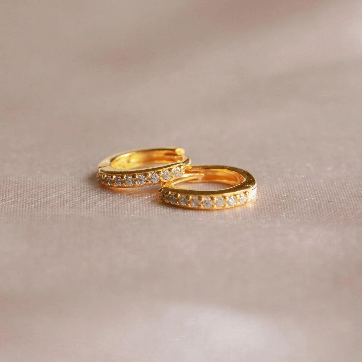 April Birthstone Huggies in Gold