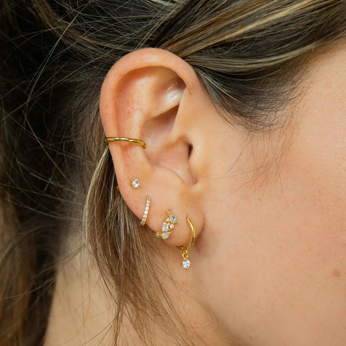 April Birthstone Huggies in Gold
