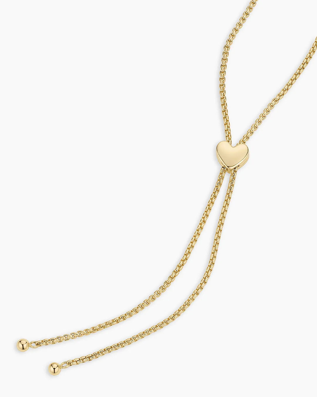 Bella Heart Bolo Necklace in 18K Gold Plated