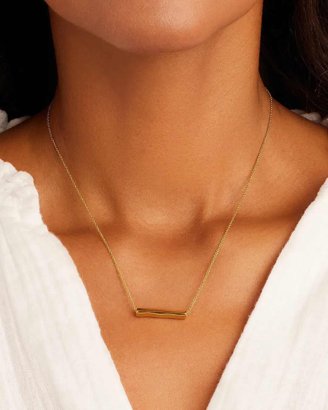 Bespoke Bar Adjustable Necklace in 18K Gold Plated