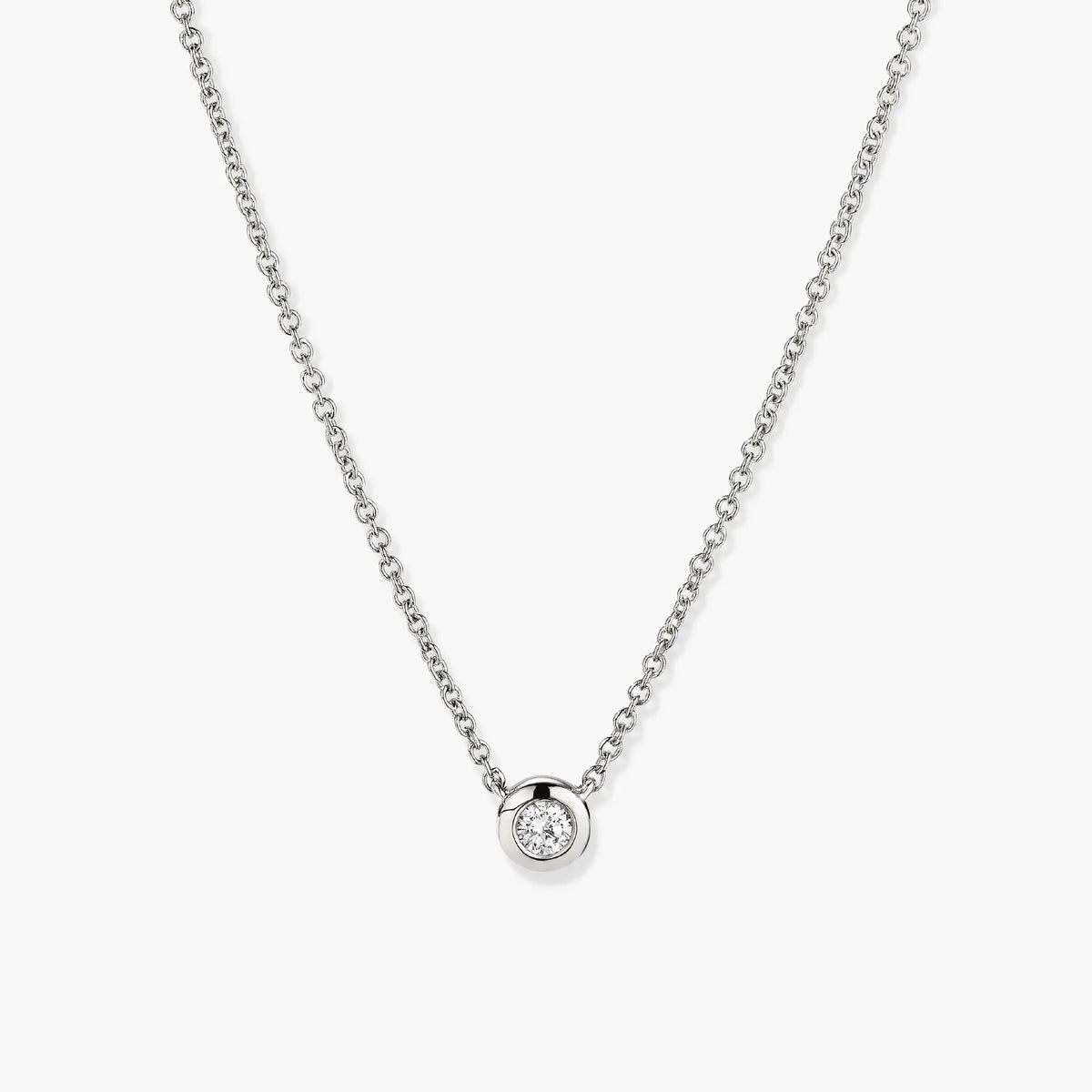 Bezel Set Diamond Necklace