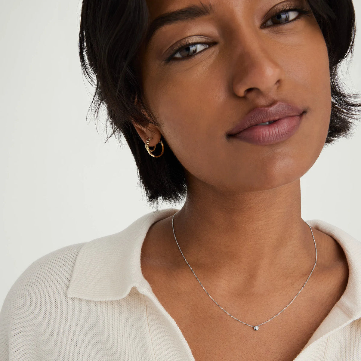 Bezel Set Diamond Necklace