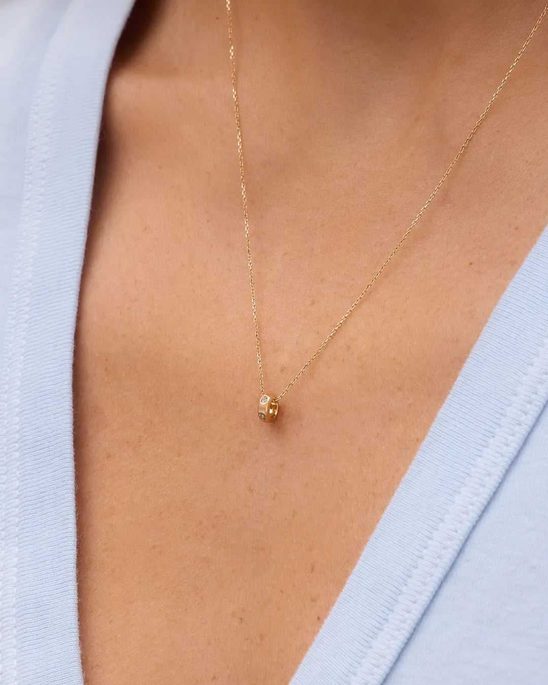Birthstone Halo Charm in 14K Solid Gold