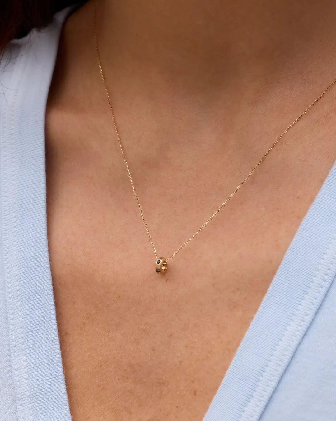 Birthstone Halo Charm in 14K Solid Gold
