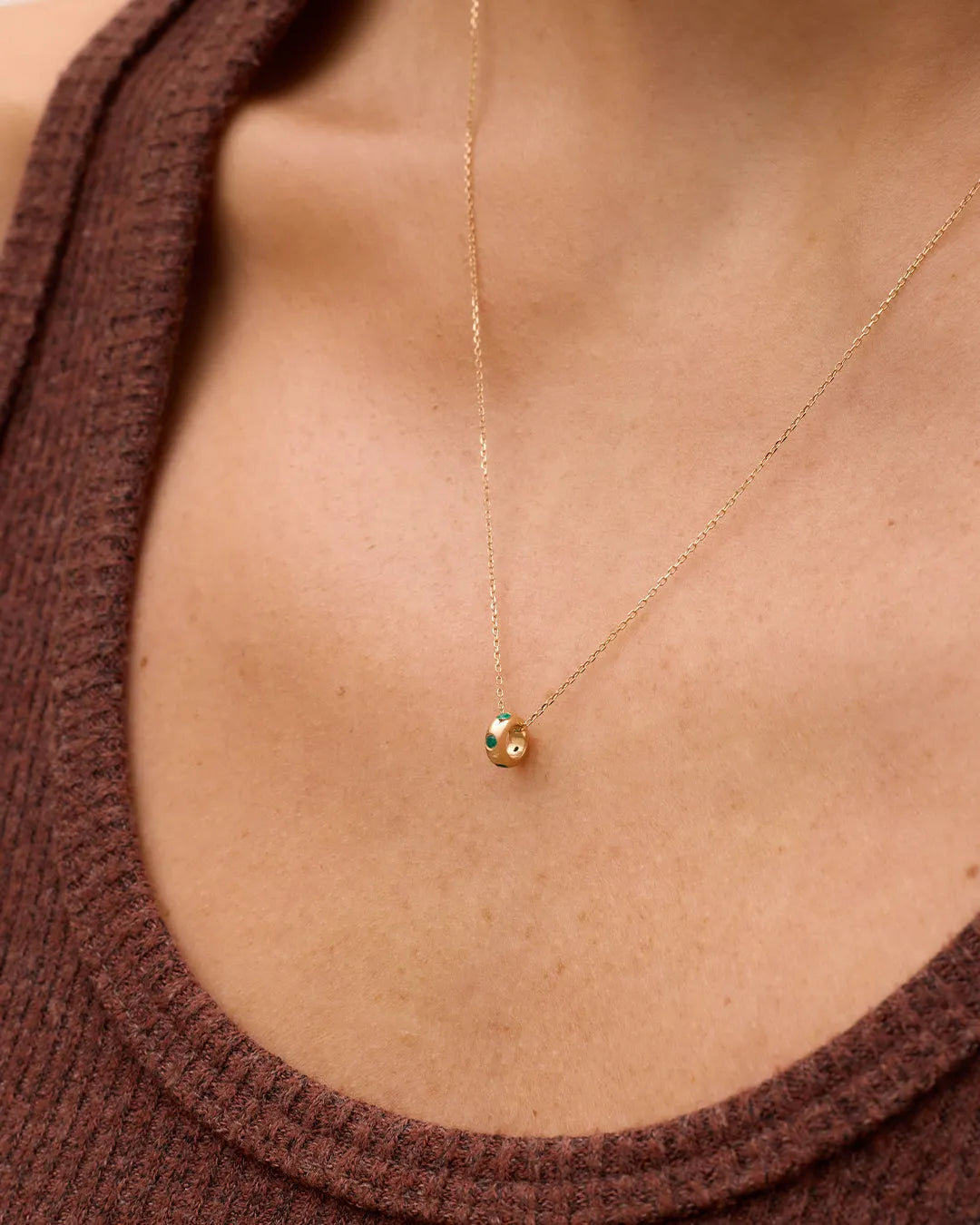 Birthstone Halo Charm in 14K Solid Gold