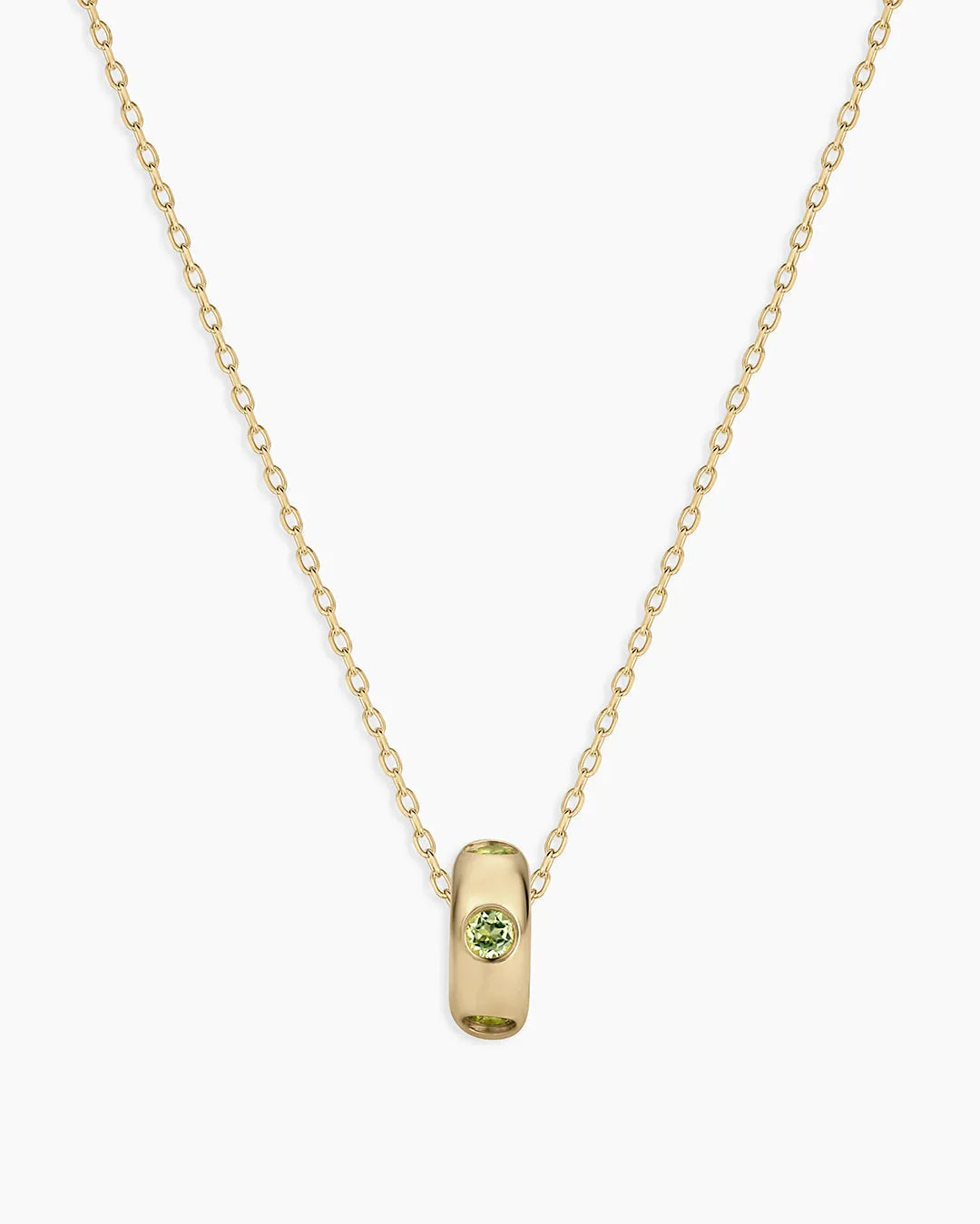 Birthstone Halo Charm Necklace in 14K Gold