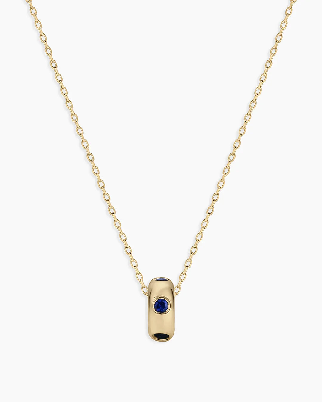 Birthstone Halo Charm Necklace in 14K Gold
