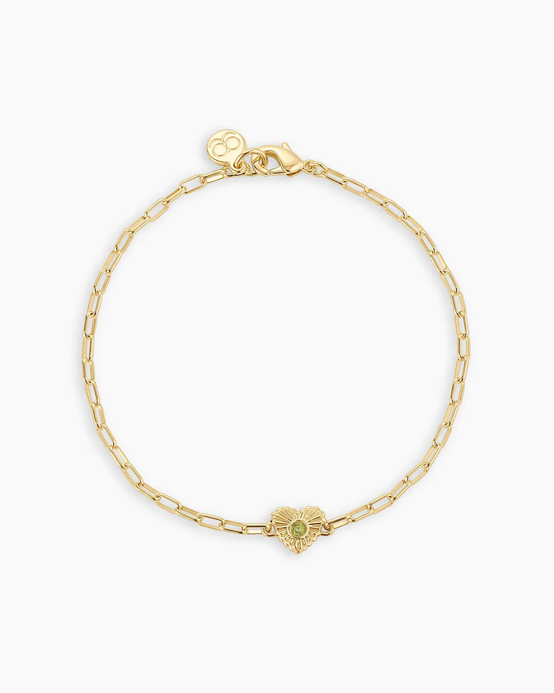 Birthstone Heart Bracelet in 18K Gold Plated