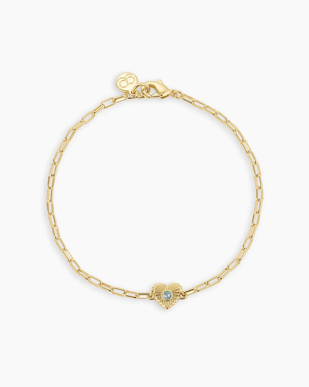 Birthstone Heart Bracelet in 18K Gold Plated