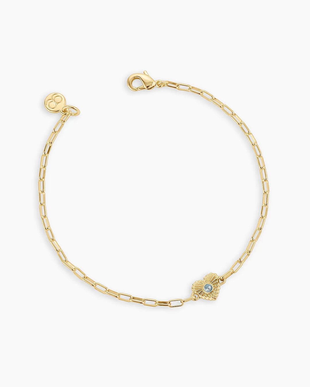 Birthstone Heart Bracelet in 18K Gold Plated