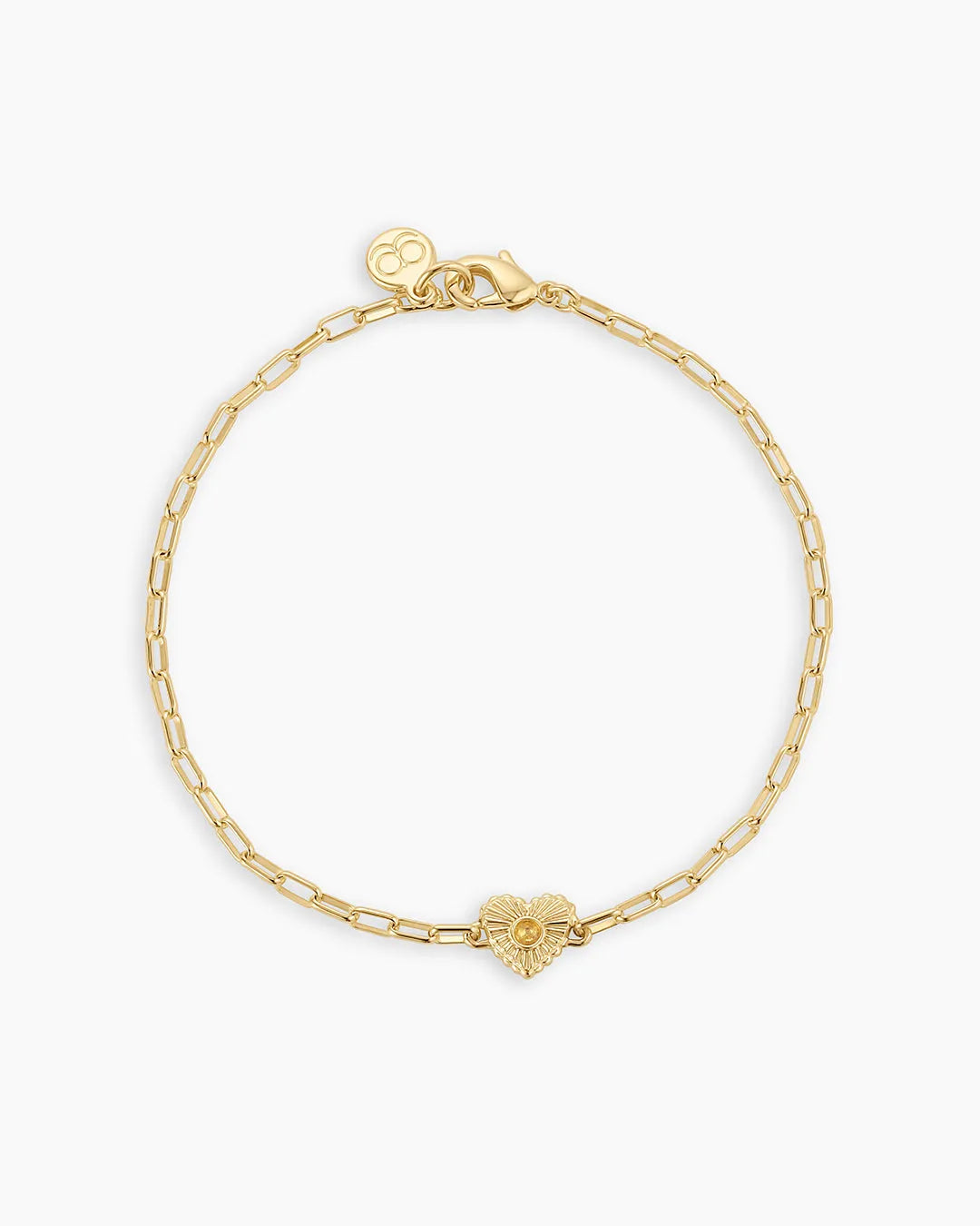 Birthstone Heart Bracelet in 18K Gold Plated