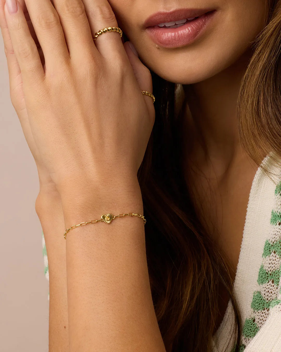 Birthstone Heart Bracelet in 18K Gold Plated