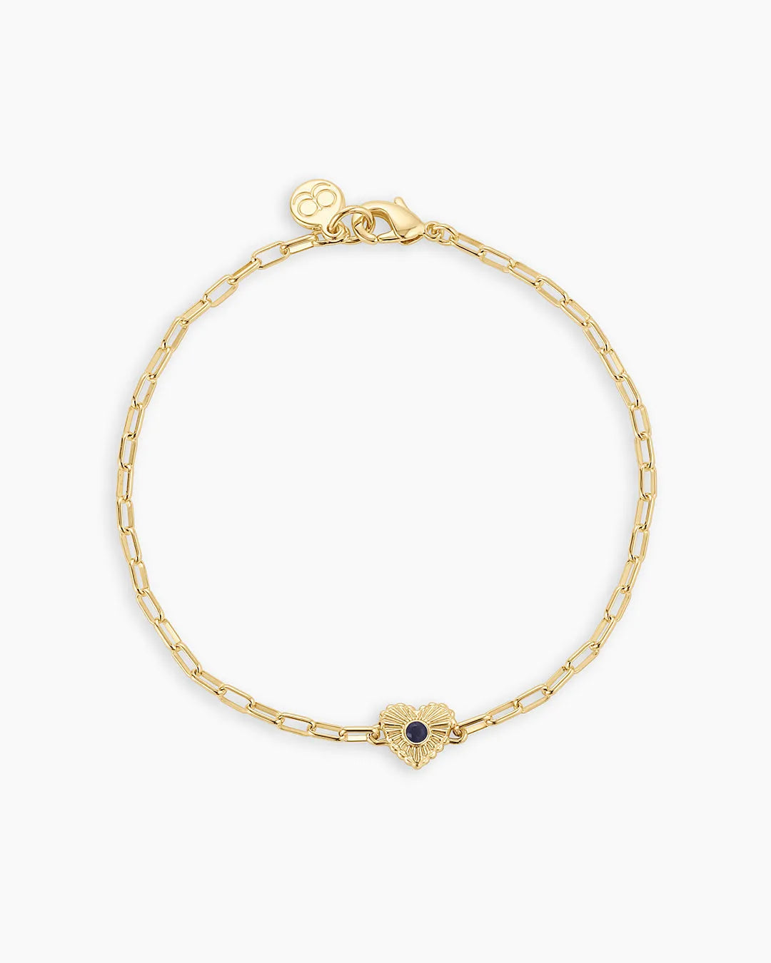 Birthstone Heart Bracelet in 18K Gold Plated