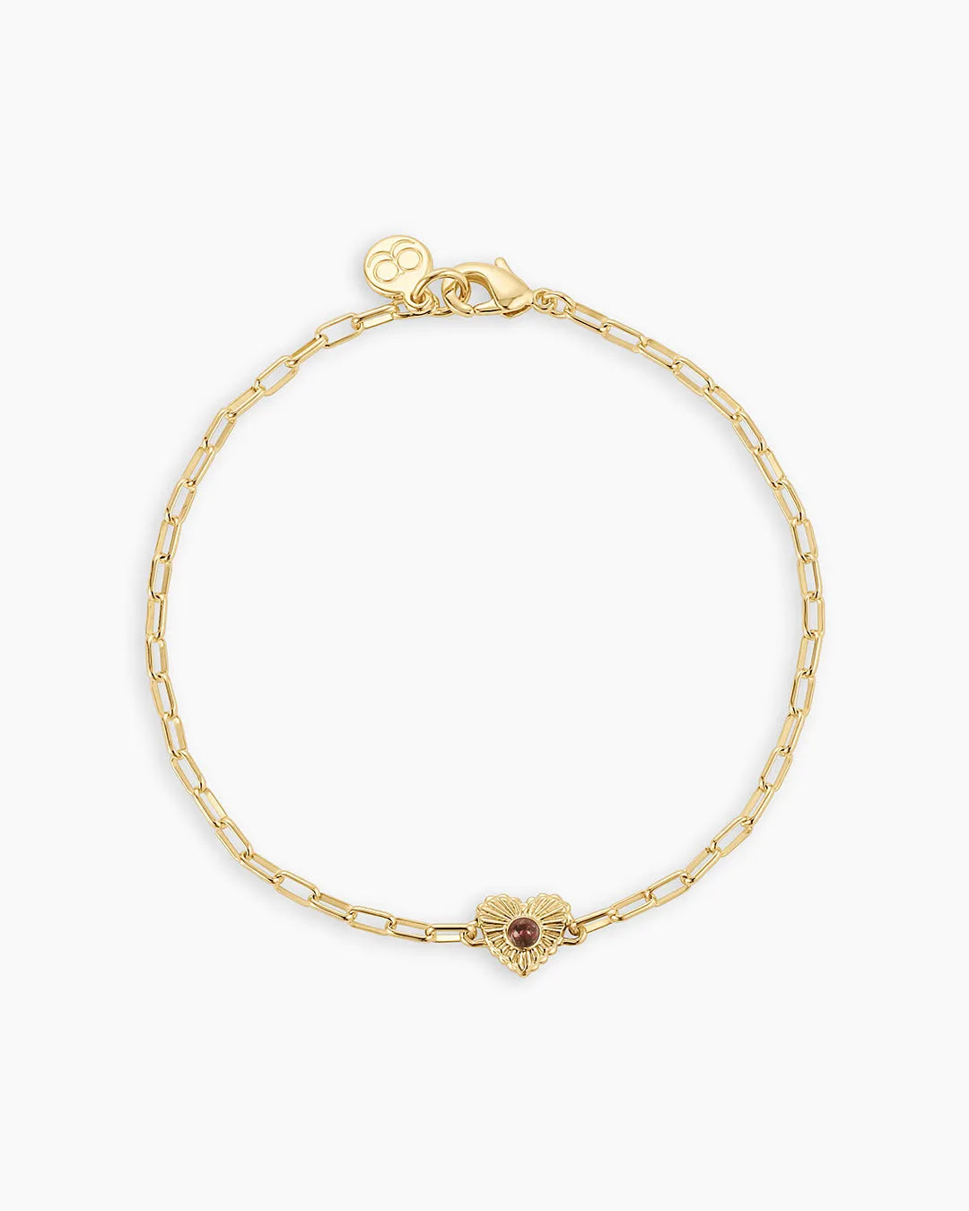 Birthstone Heart Bracelet in 18K Gold Plated