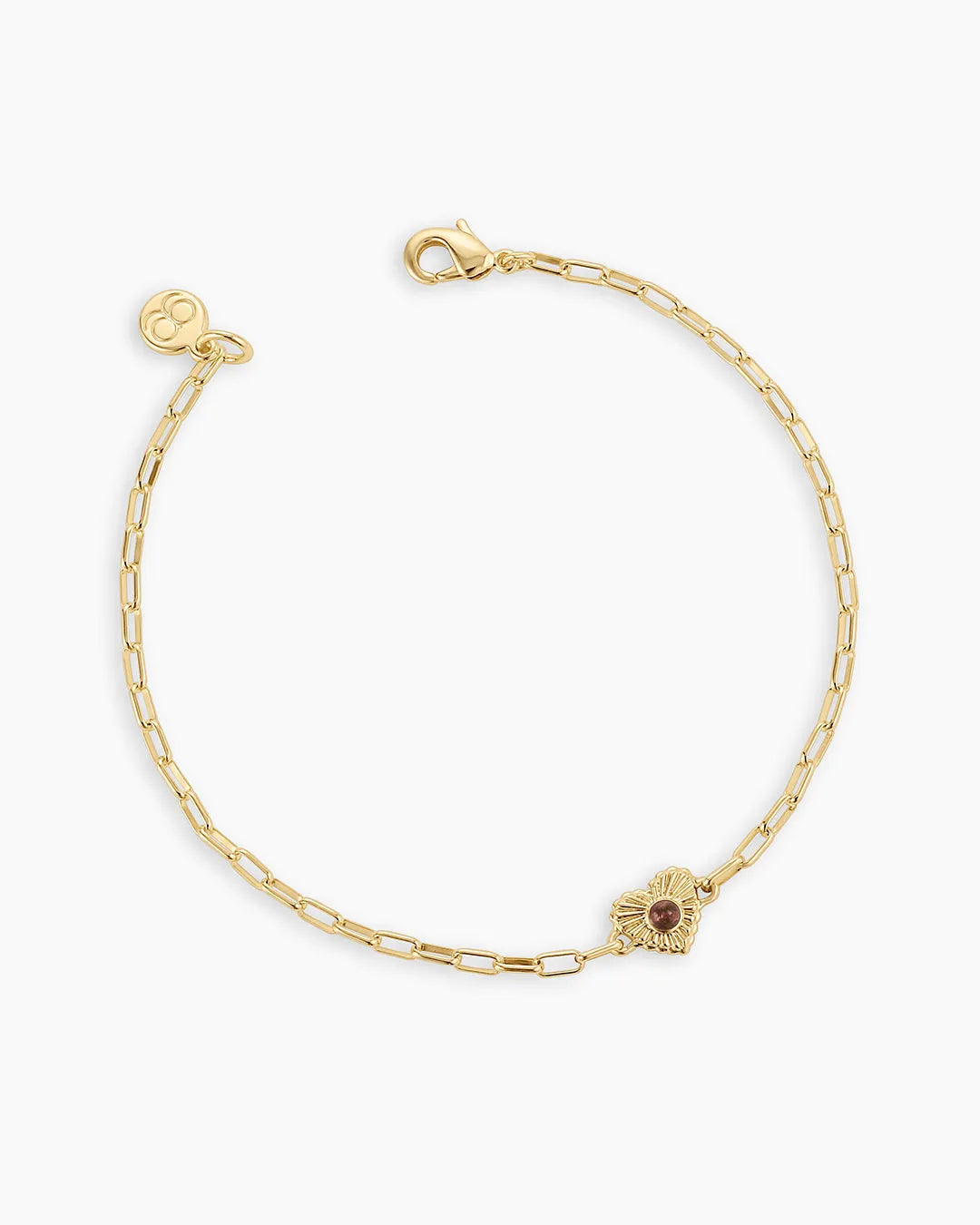 Birthstone Heart Bracelet in 18K Gold Plated