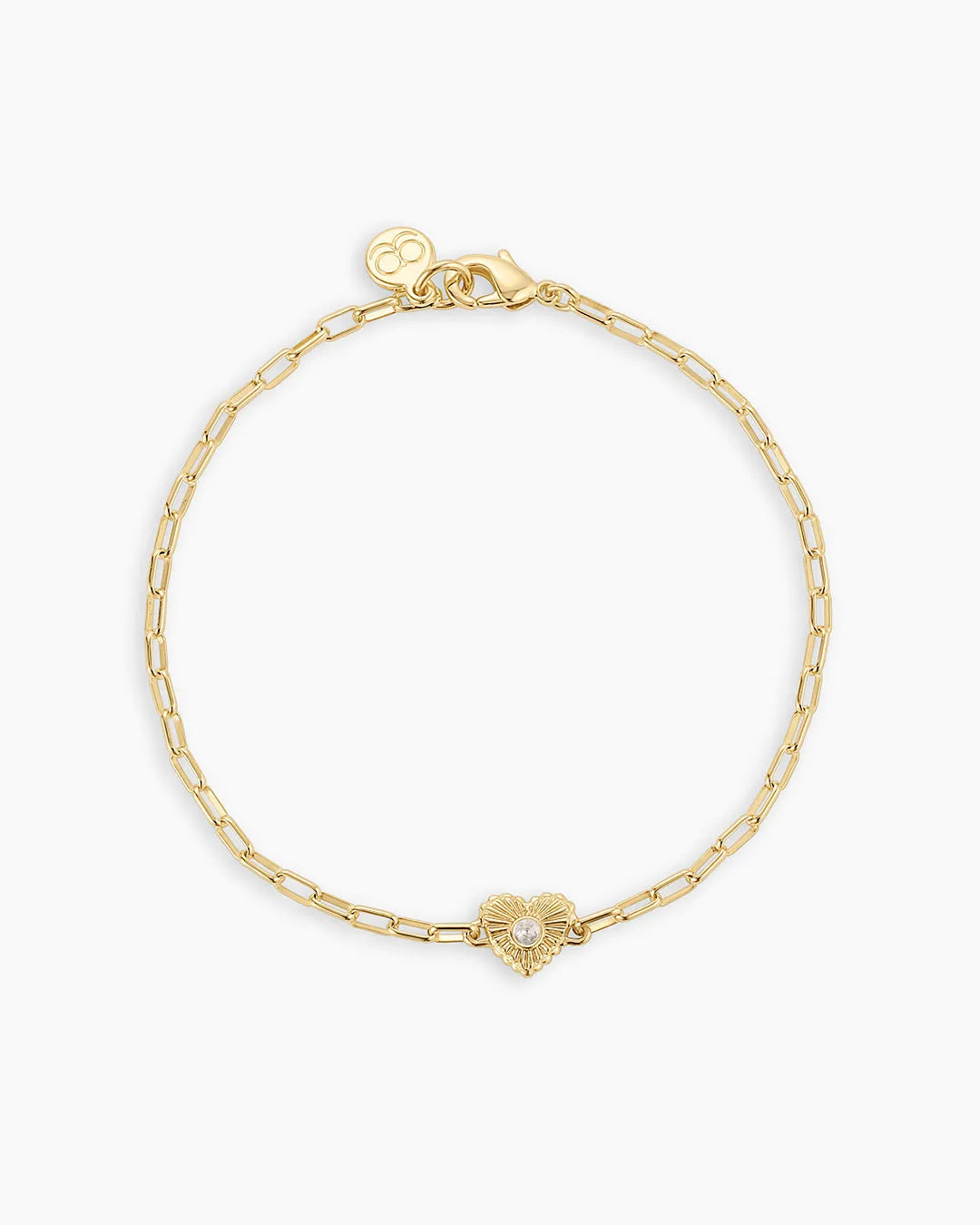 Birthstone Heart Bracelet in 18K Gold Plated
