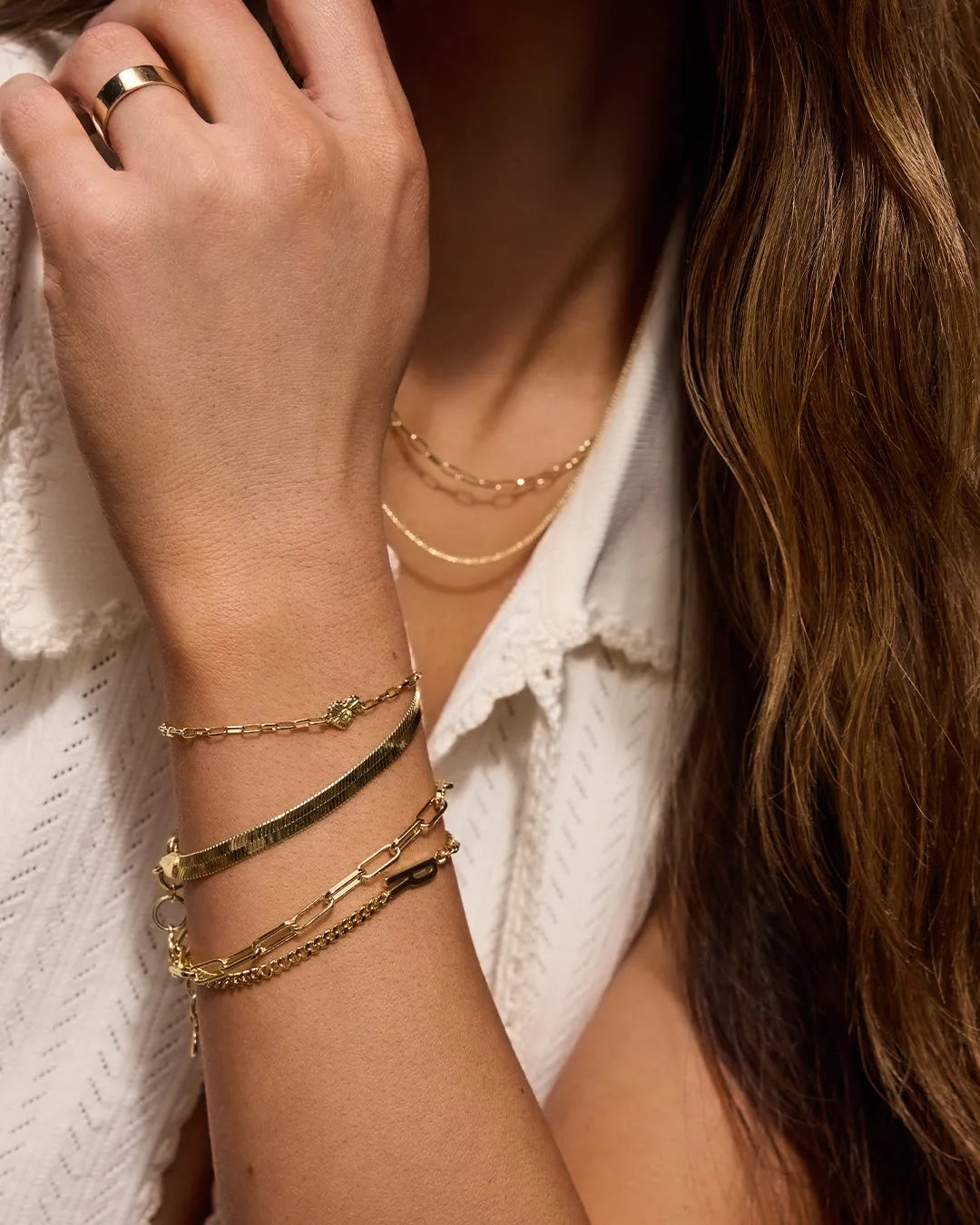 Birthstone Heart Bracelet in 18K Gold Plated