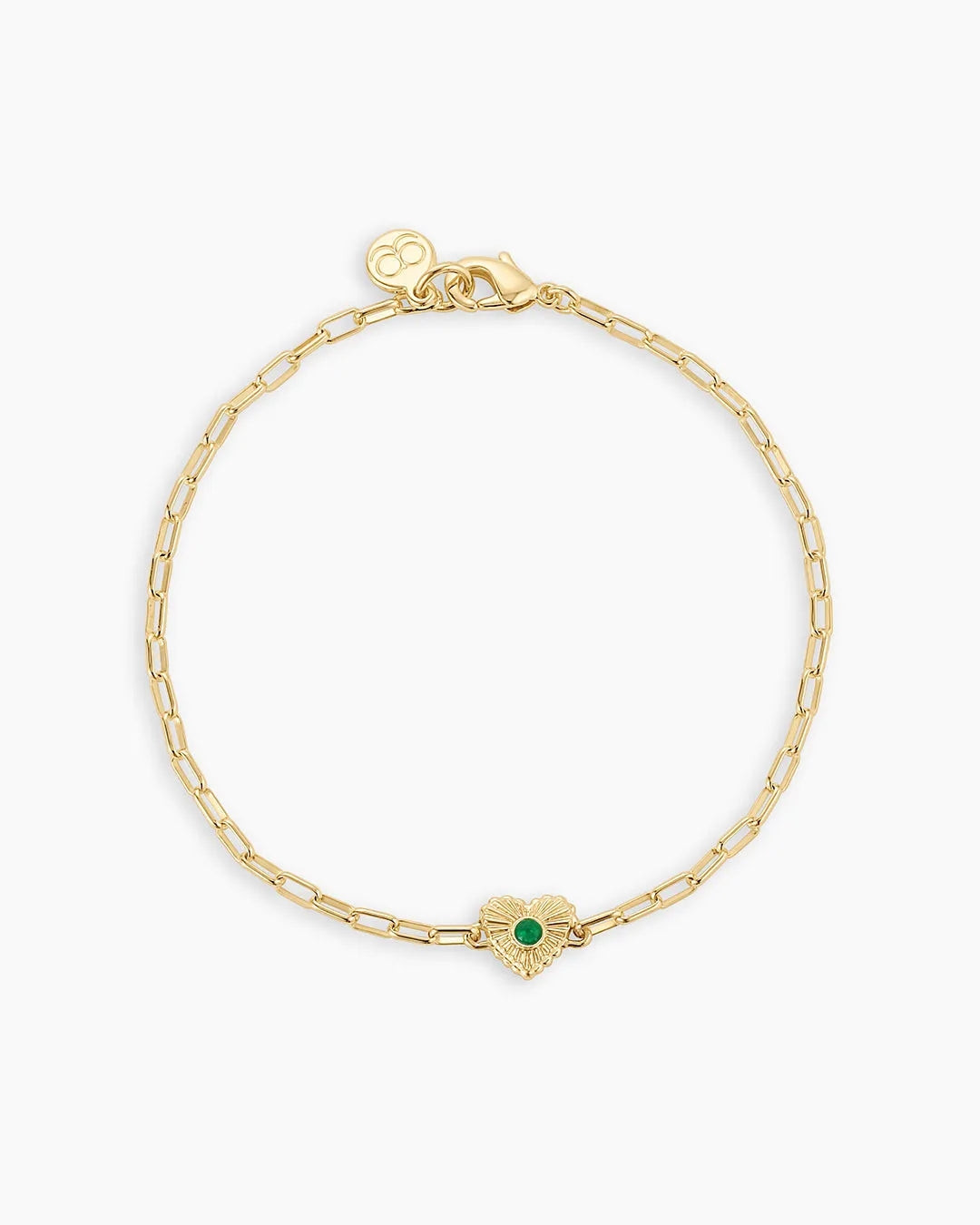 Birthstone Heart Bracelet in 18K Gold Plated