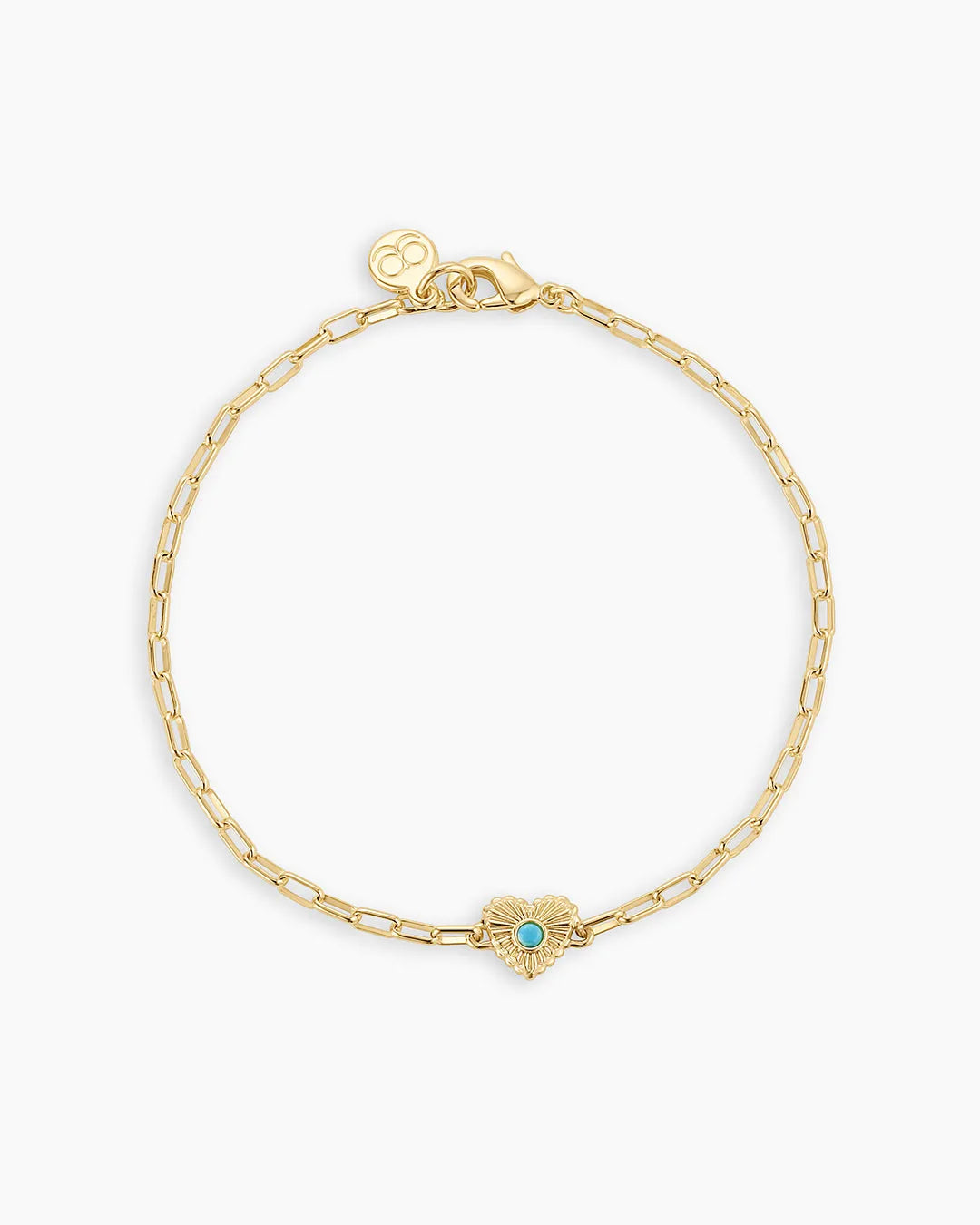 Birthstone Heart Bracelet in 18K Gold Plated