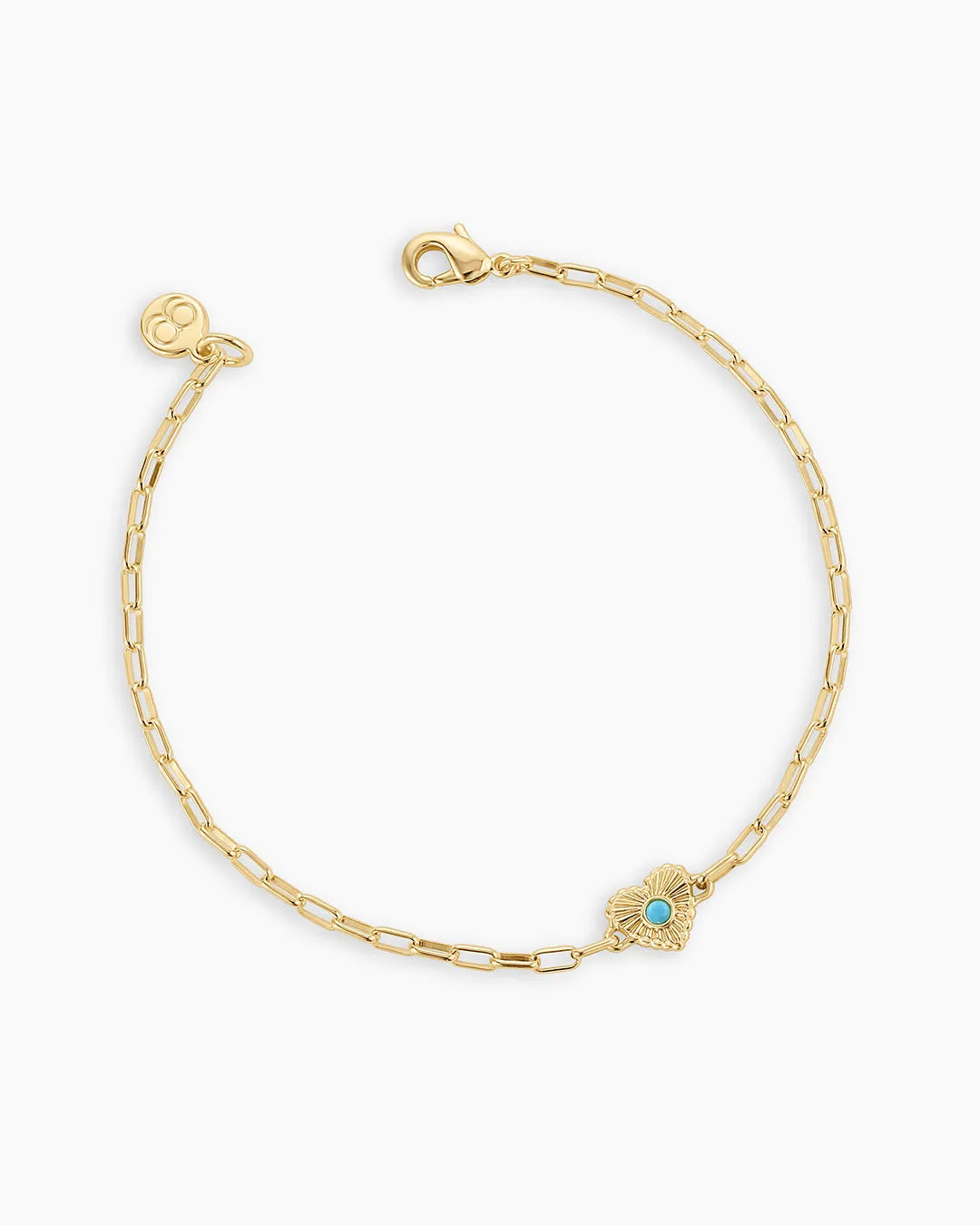 Birthstone Heart Bracelet in 18K Gold Plated