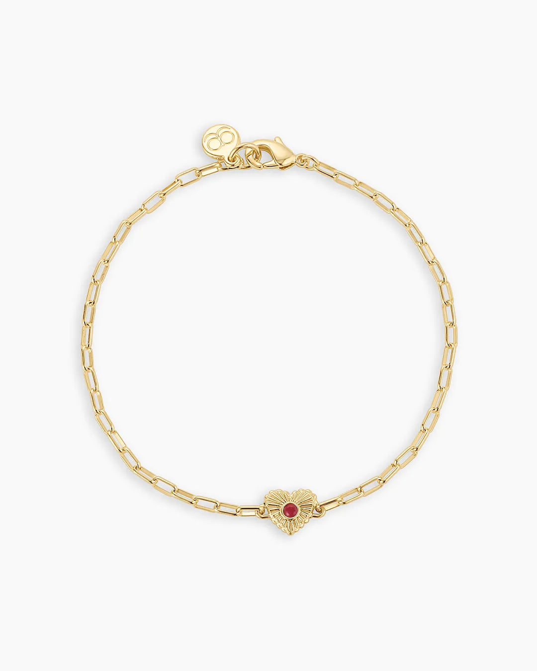 Birthstone Heart Bracelet in 18K Gold Plated