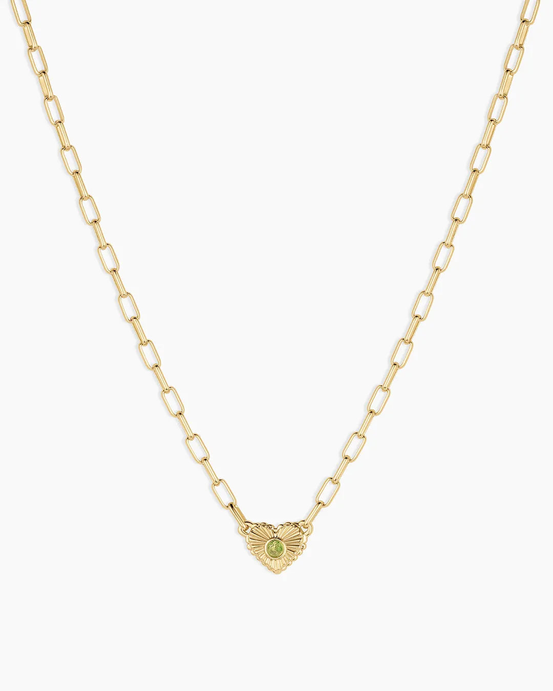 Birthstone Heart Necklace in 18K Gold Plated