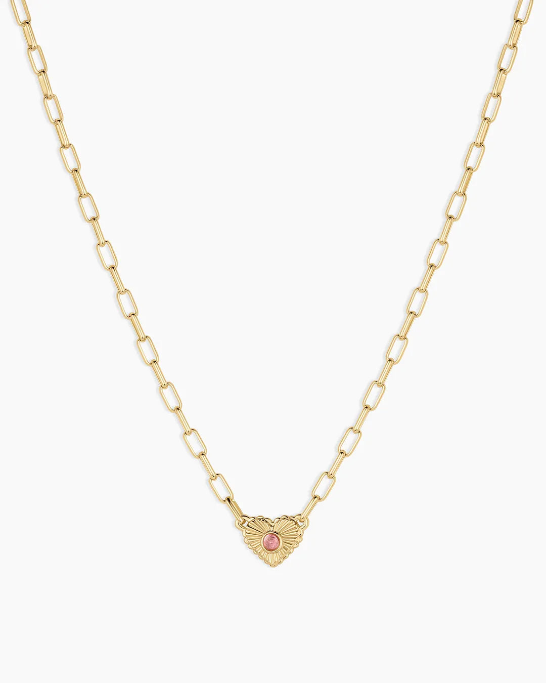 Birthstone Heart Necklace in 18K Gold Plated