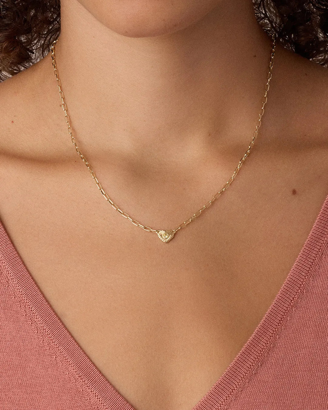 Birthstone Heart Necklace in 18K Gold Plated