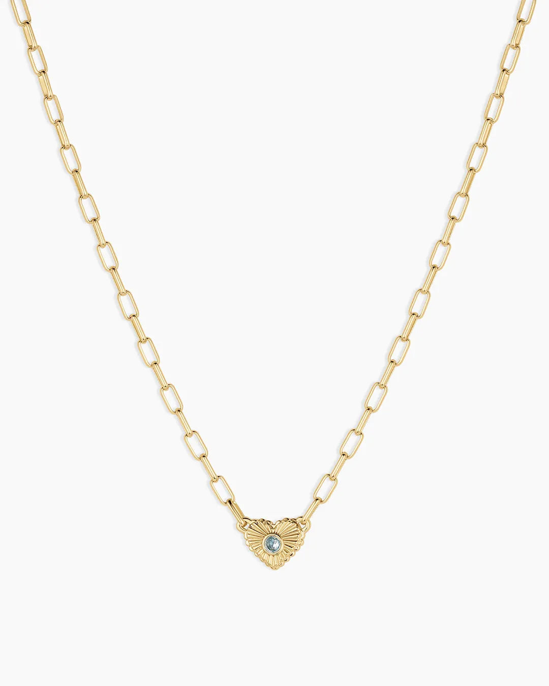 Birthstone Heart Necklace in 18K Gold Plated