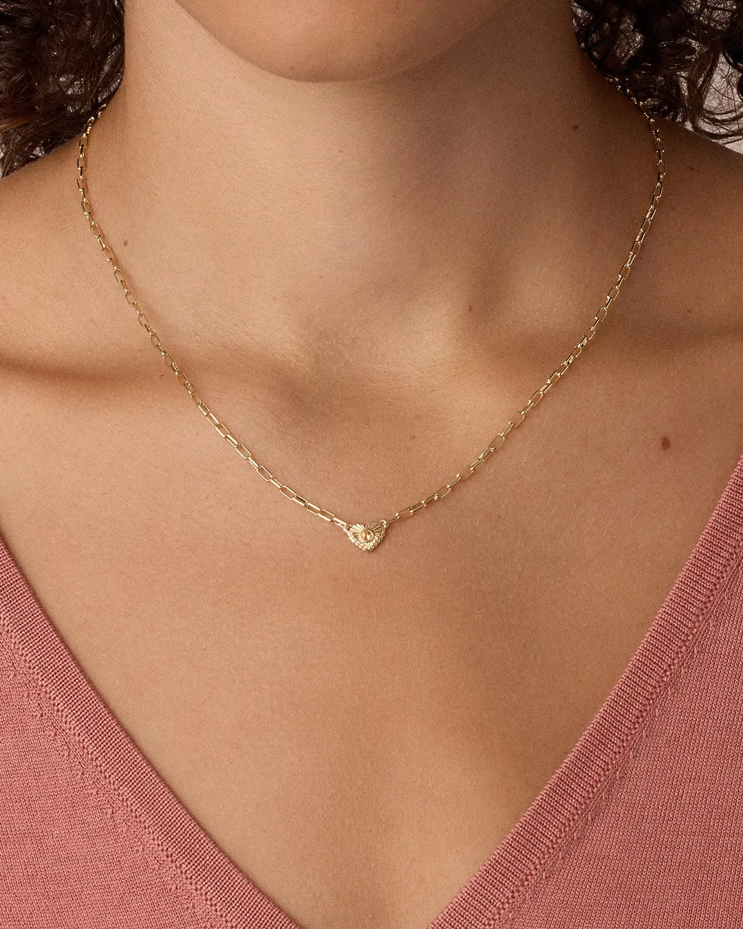 Birthstone Heart Necklace in 18K Gold Plated