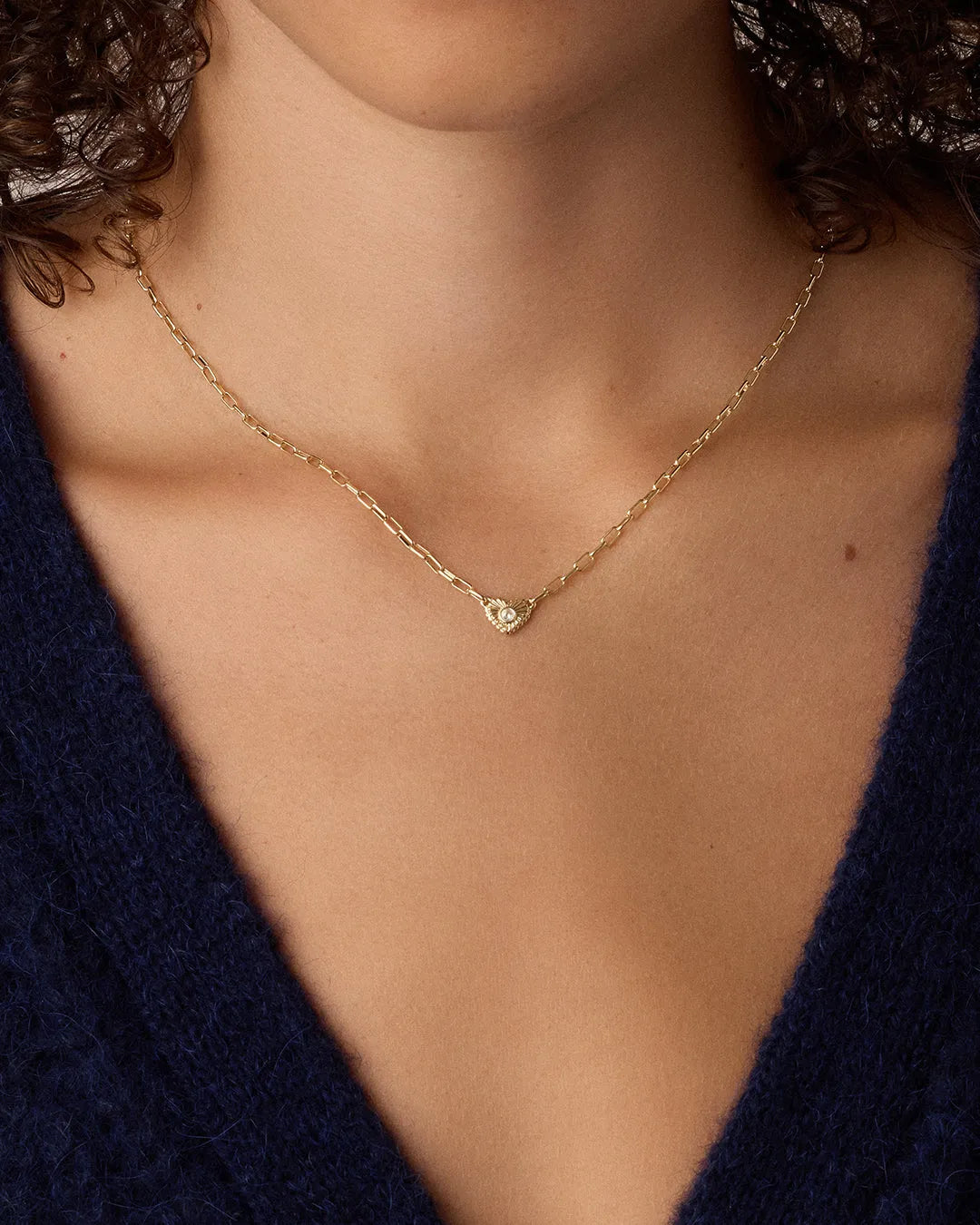 Birthstone Heart Necklace in 18K Gold Plated