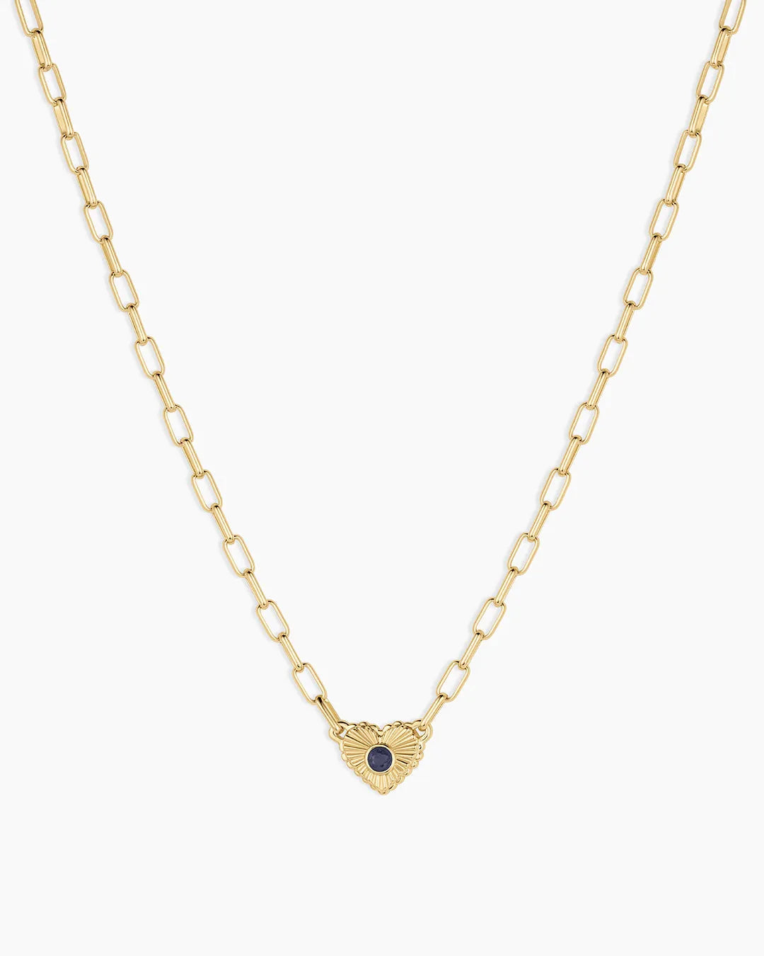 Birthstone Heart Necklace in 18K Gold Plated