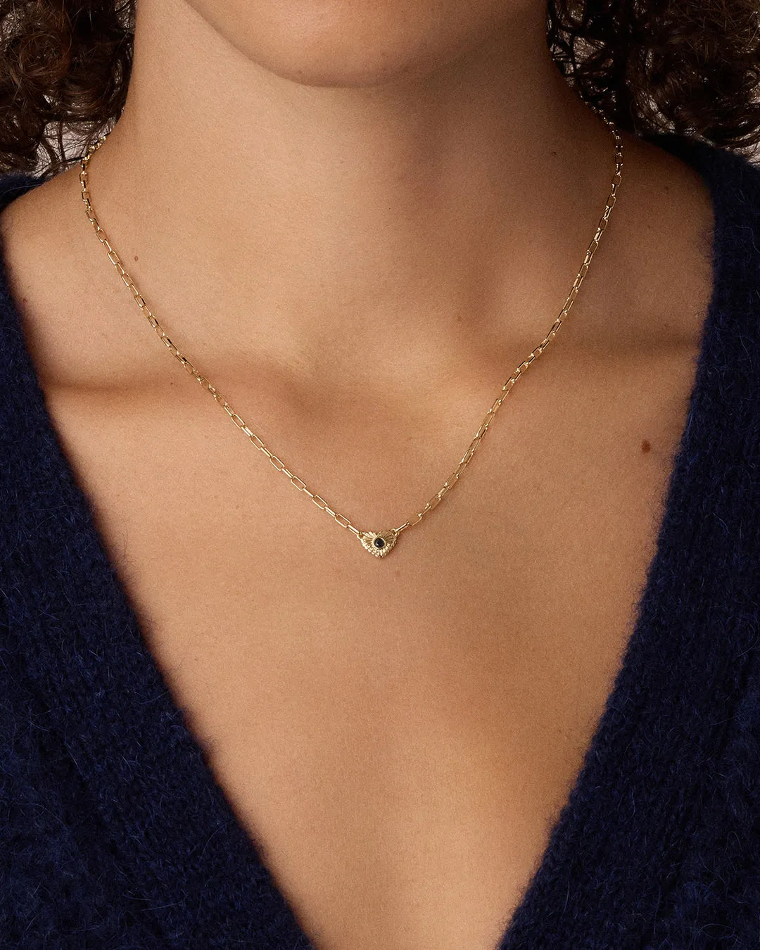 Birthstone Heart Necklace in 18K Gold Plated