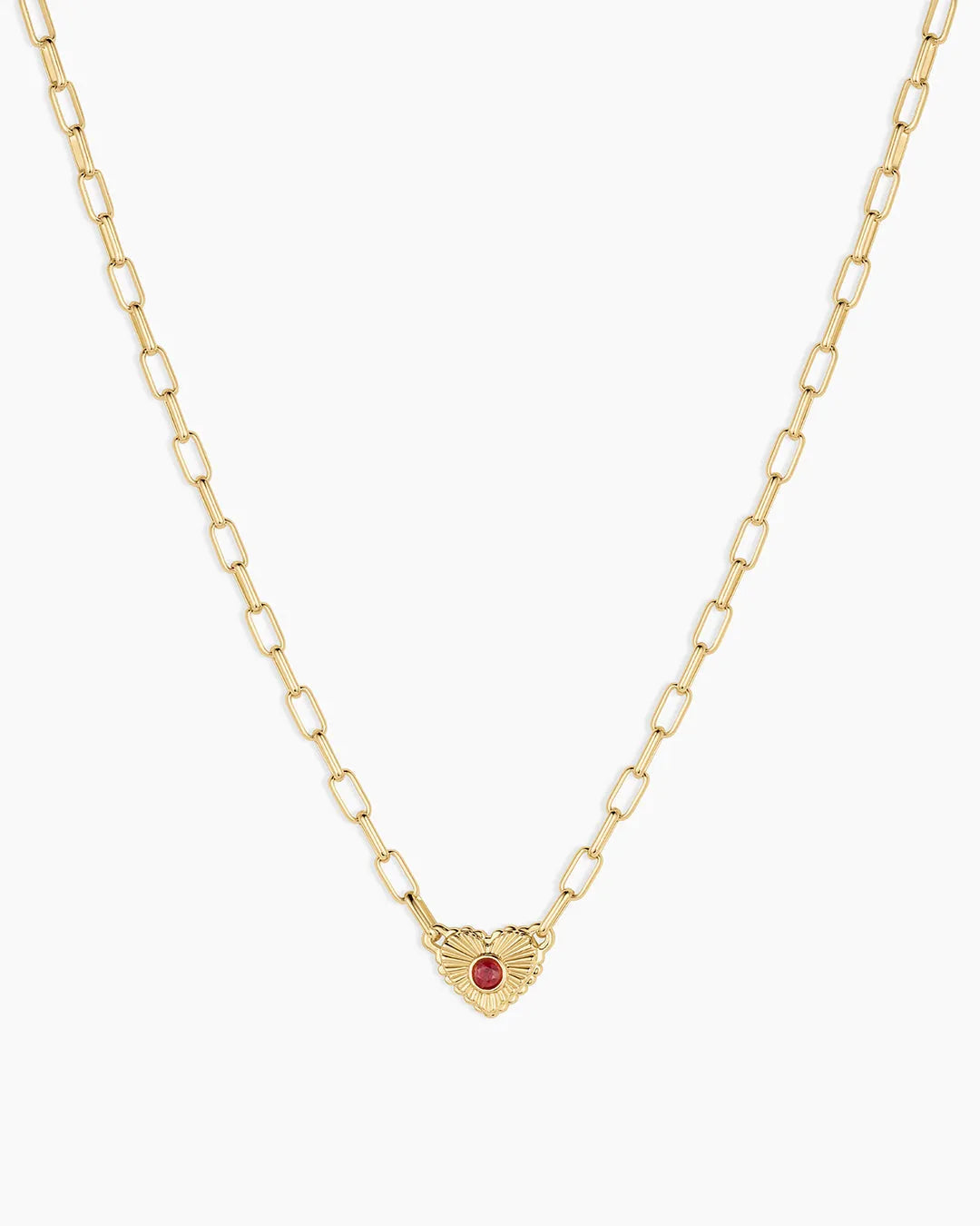 Birthstone Heart Necklace in 18K Gold Plated