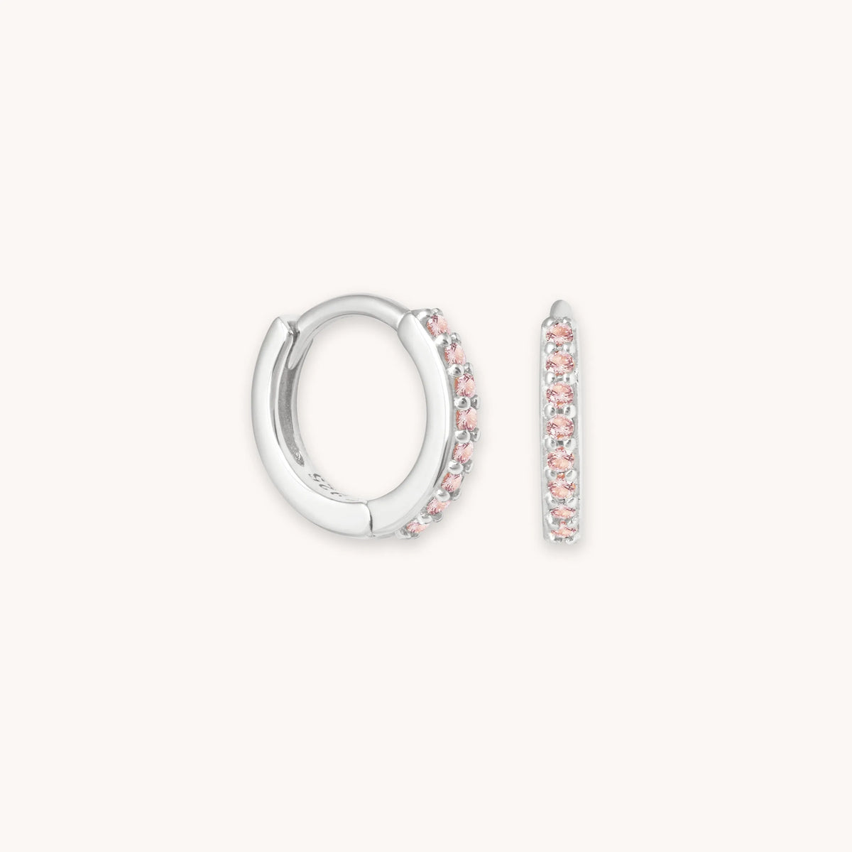 Birthstone Huggies in Silver